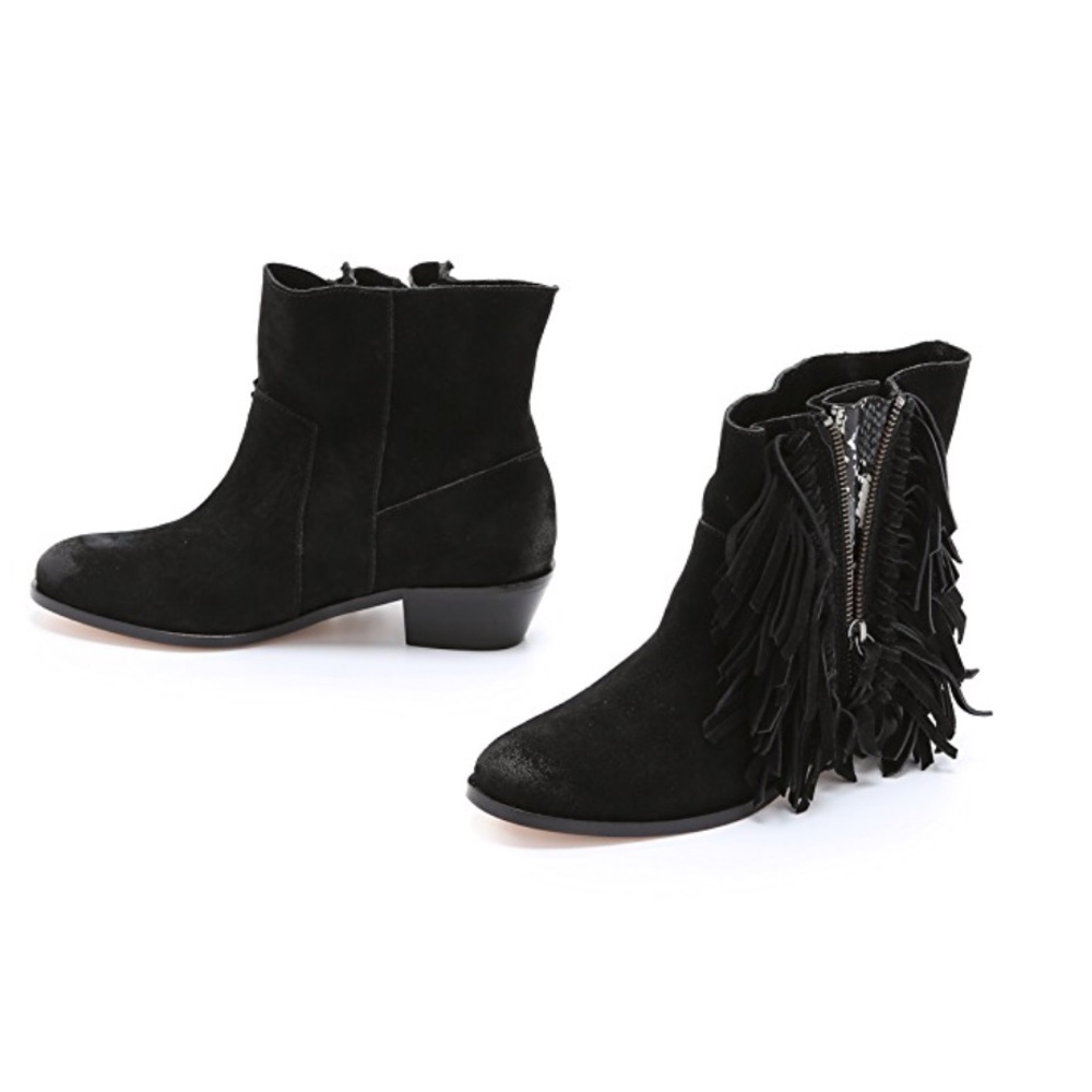 ANTHRO CYNTHIA VINCENT Nibble Fringe Suede Booties - Picture 5 of 8